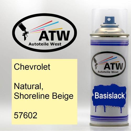 Chevrolet, Natural, Shoreline Beige, 57602: 400ml Sprühdose, von ATW Autoteile West.